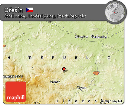 Physical Map of Dřešín