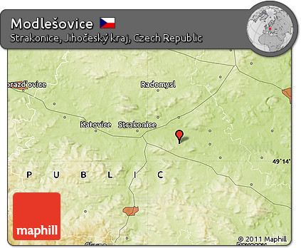 Physical Map of Modlešovice
