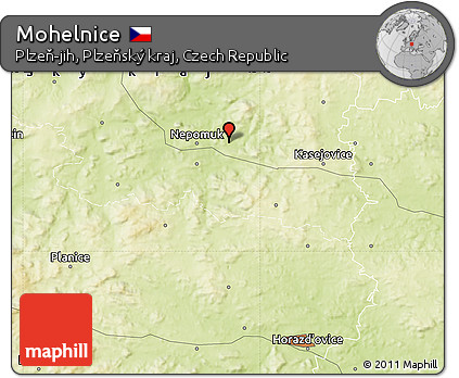 Physical Map of Mohelnice