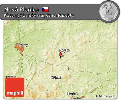 Physical Map of Nová Plánice