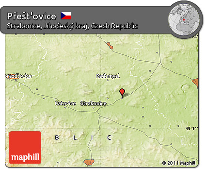 Physical Map of Přešt'ovice