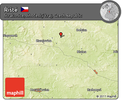 Physical Map of Řiště