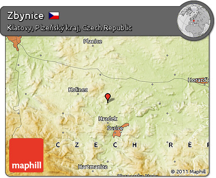 Physical Map of Zbynice