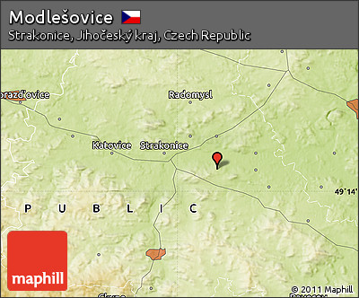 Physical Map of Modlešovice