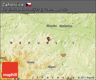 Physical Map of Zahorčice