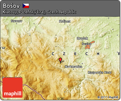 Physical Map of Bošov