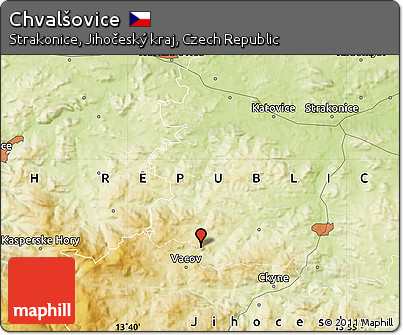 Physical Map of Chvalšovice