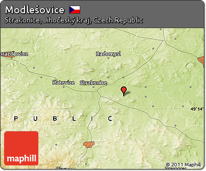 Physical Map of Modlešovice