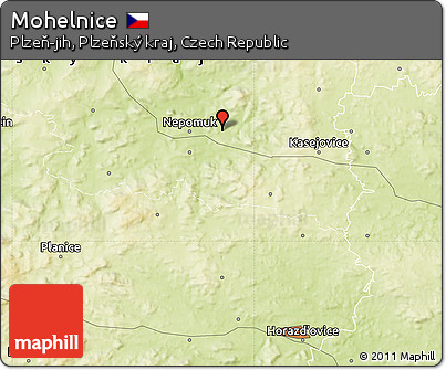 Physical Map of Mohelnice