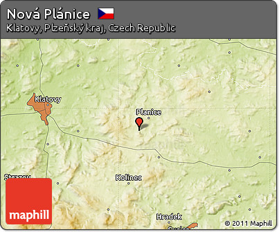 Physical Map of Nová Plánice