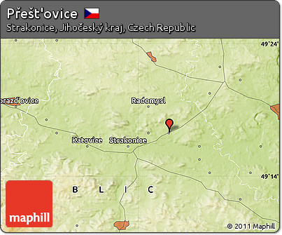 Physical Map of Přešt'ovice