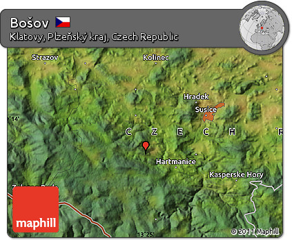 Satellite Map of Bošov