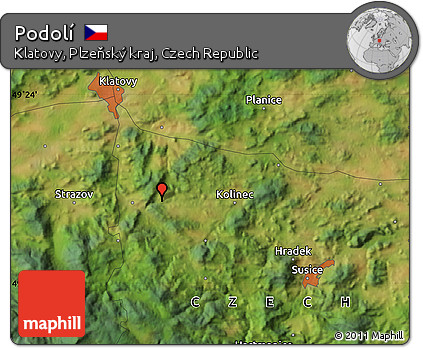 Satellite Map of Podolí