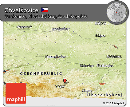 Physical Panoramic Map of Chvalšovice