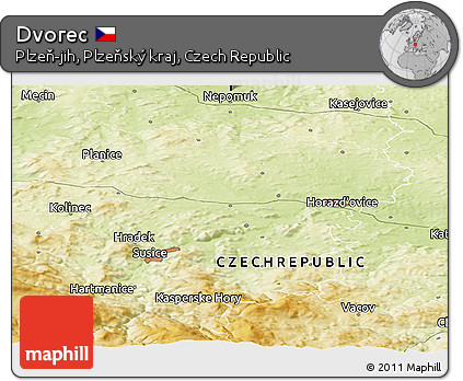 Physical Panoramic Map of Dvorec