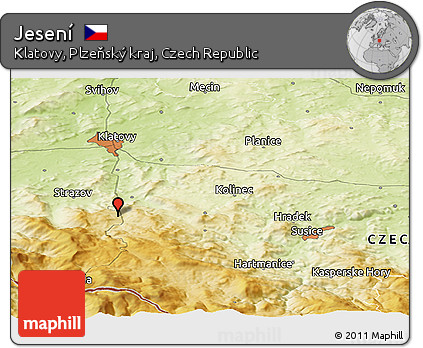 Physical Panoramic Map of Jesení