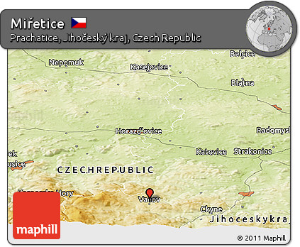 Physical Panoramic Map of Miřetice
