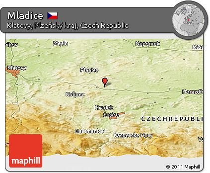 Physical Panoramic Map of Mladice