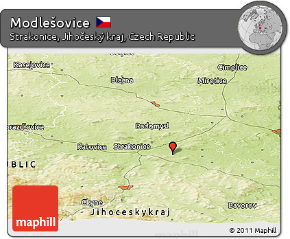 Physical Panoramic Map of Modlešovice