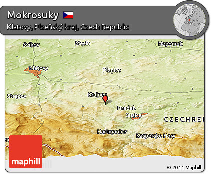 Physical Panoramic Map of Mokrosuky