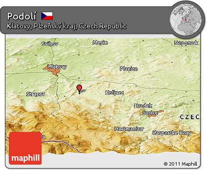 Physical Panoramic Map of Podolí
