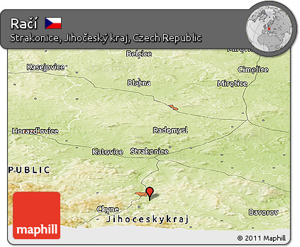 Physical Panoramic Map of Račí