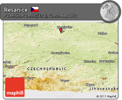 Physical Panoramic Map of Řesanice