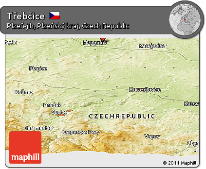 Physical Panoramic Map of Třebčice