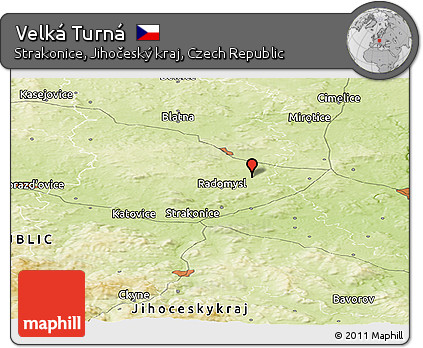 Physical Panoramic Map of Velká Turná