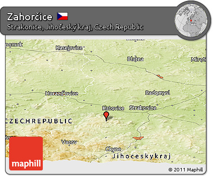 Physical Panoramic Map of Zahorčice