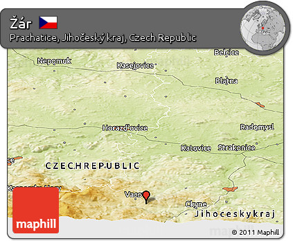 Physical Panoramic Map of Žár
