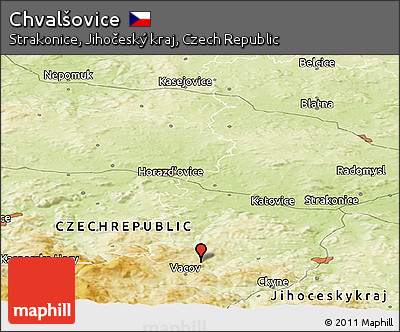 Physical Panoramic Map of Chvalšovice
