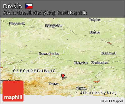 Physical Panoramic Map of Dřešín