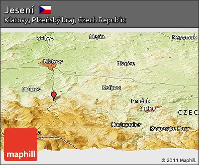 Physical Panoramic Map of Jesení