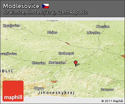 Physical Panoramic Map of Modlešovice