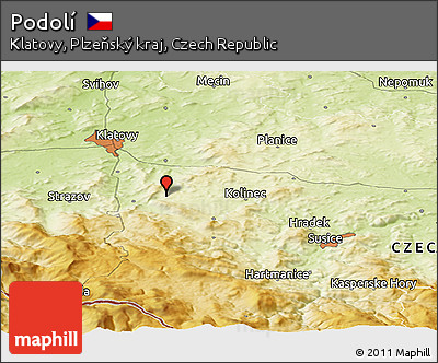Physical Panoramic Map of Podolí