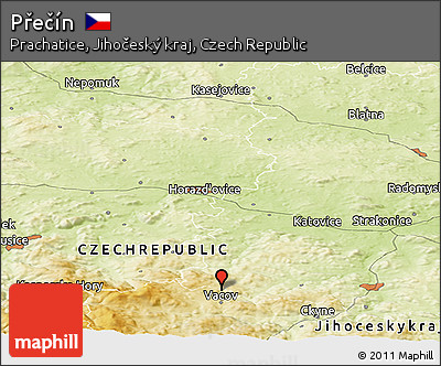 Physical Panoramic Map of Přečín