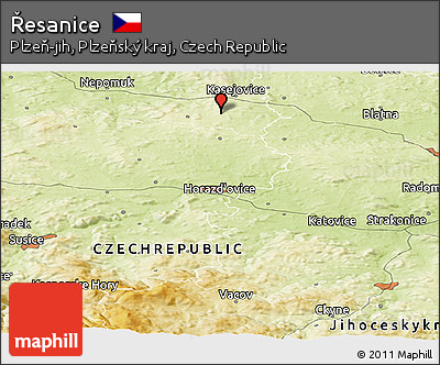 Physical Panoramic Map of Řesanice