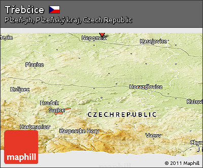Physical Panoramic Map of Třebčice