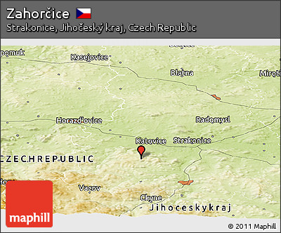 Physical Panoramic Map of Zahorčice
