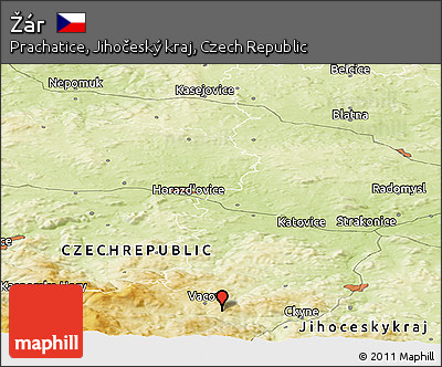Physical Panoramic Map of Žár