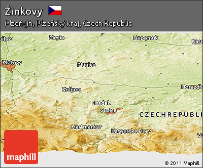 Physical Panoramic Map of Žinkovy