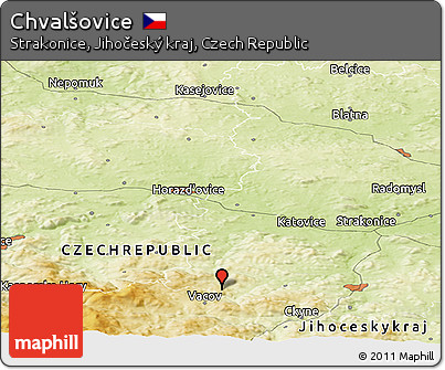 Physical Panoramic Map of Chvalšovice