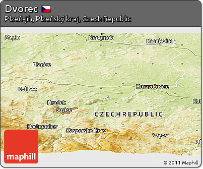 Physical Panoramic Map of Dvorec