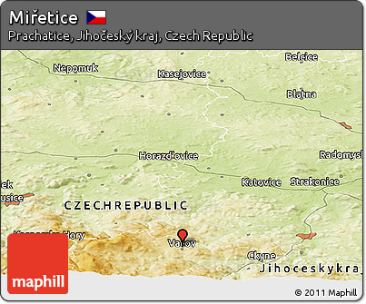 Physical Panoramic Map of Miřetice