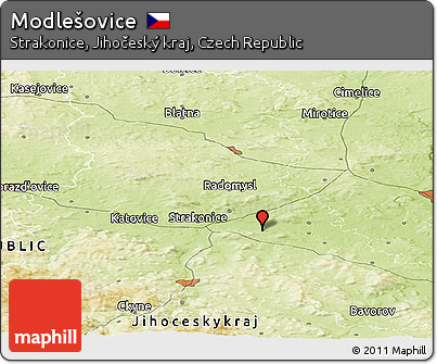 Physical Panoramic Map of Modlešovice