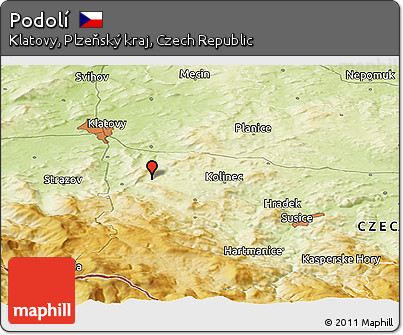 Physical Panoramic Map of Podolí