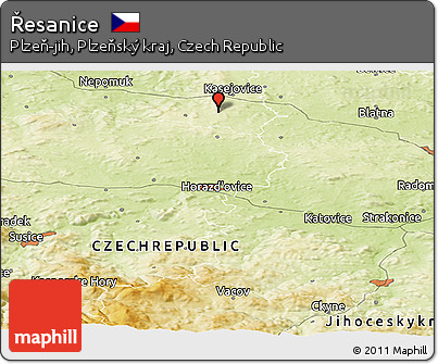 Physical Panoramic Map of Řesanice