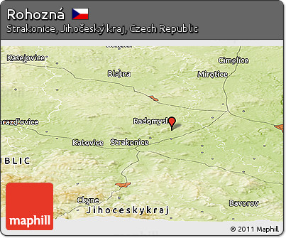 Physical Panoramic Map of Rohozná