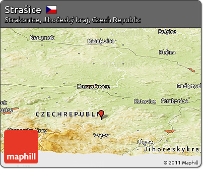 Physical Panoramic Map of Strašice